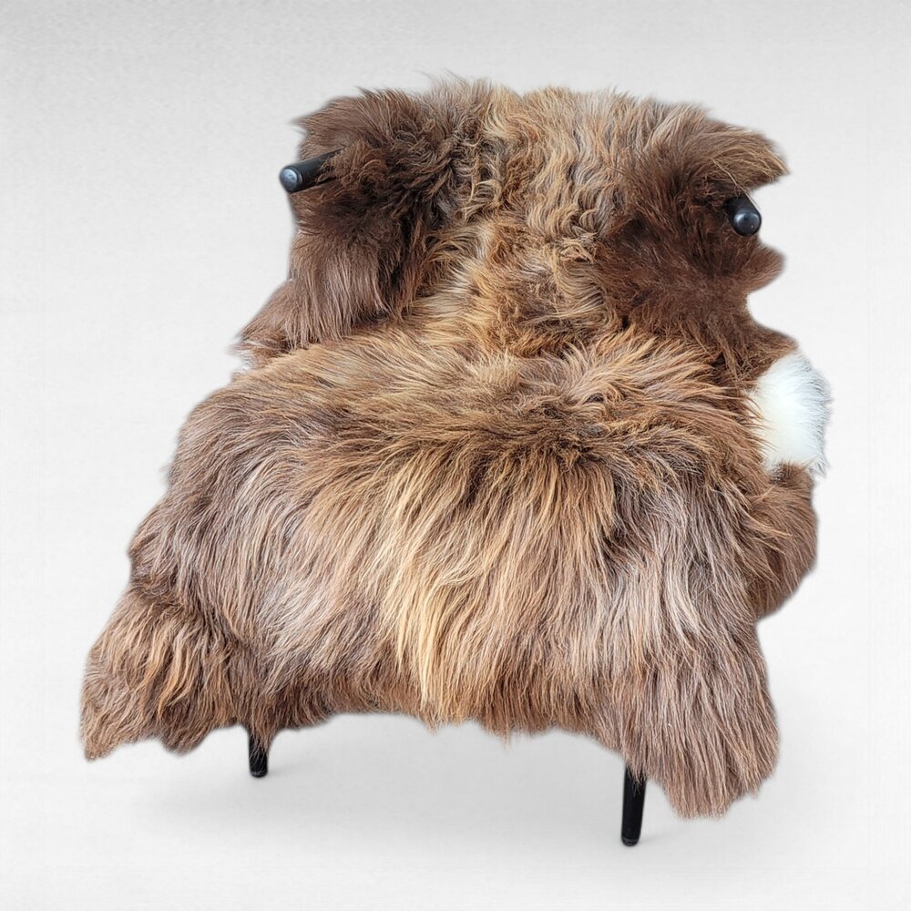 Genuine Icelandic Sheepskin Rug Coarse Feel Brown Blonde Gray 50" x 38"
